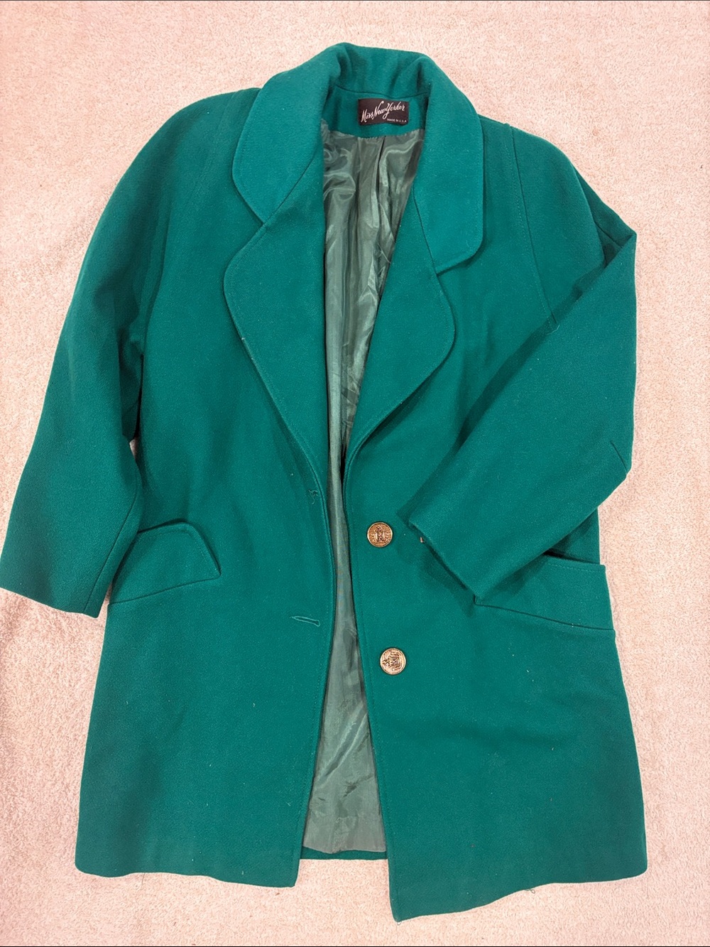Vintage Miss New Yorker Single Breasted Wool Pea-coat